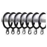 NEW 20pc Drape Sliding Black Curtain Rings