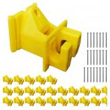 Black Electric Fence Wood Post Nail on Insulators