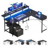 NEW $180 (63') White Gaming Desk with LED Lights