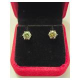 $1,400 App 2.00ct Greenish Blue Stud Earrings