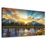 $60 (20'x39.5') Mountain Sunrise Canvas Wall Art
