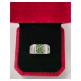 $1,635 App 2.50ct Bluish-Green Moissanite Ring