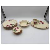 22KT Gold Trim Royal Swan Rose Dish Set (19pcs)