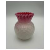 Pink Milk Glass Vase 5' (Vintage Style)
