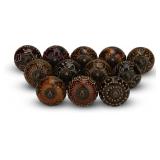 12-Pack Dark Brown Antique Ceramic Knobs