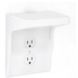 Jairs Duplex Outlet Shelf with Cord Storage White