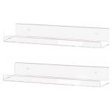 NEW $46 2PK 15 Inch Clear Acrylic Shelves