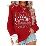 NEW $31 (L) Women 'Classic White Xmas' Sweatshirt