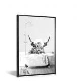 NEW BATHTUB Highland Cow Wall Art