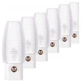NEW 6PK Plug-In Night Light w/Sensor Neutral White