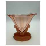 Vintage Pink Depression Glass Bowl 7'
