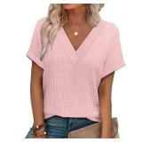 NEW $32 (S) Women's Waffle Knit Blouse - Plum