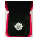 $1,825 App 3.00ct Vivid Blue Moissanite Ring