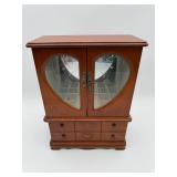 Wooden Jewelry Box Cabinet (Glass Doors)