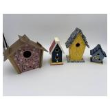 Decorative Wooden Birdhouses Set