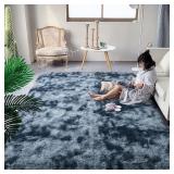USED $175 (8x10ft) DweIke Fluffy Blue Grey Rugs