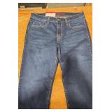 NEW (8) Dark Blue Mid Rise Straight Denim Jeans
