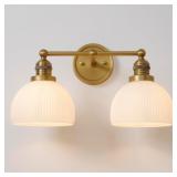 New $130 NEW Vintage 2-Light Wall Sconces Brass...