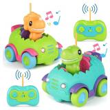 SEALED $42 2PK Remote Control Car Dinos w/Lights