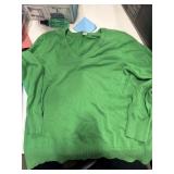(L) V Neck Green Sweater