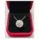 $3,225 App 5.00ct Moissanite Pendant & Chain
