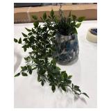 Artificial Vine and glass vase