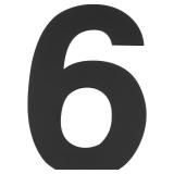 NEW 3' Stainless Steel House Number 6, Self Stick