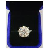 $4,800 App 10.00ct Round Moissanite Ring Sz7