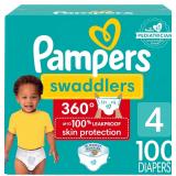 NEW $45 (4) 100-ct Pampers Diapers - Swaddlers