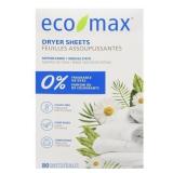 New Eco-Max Dryer Sheets Fragrance Free 80 Sheets