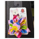 Small Pink Party Pinwheel Dog Bow Tie