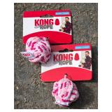 2 Piece Kong Puppy Rope Balls Pink