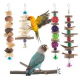 5 Piece Assorted Bird Toys For Budgie, Cockatiels
