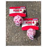 2 Piece Kong Puppy Rope Balls Pink