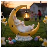 $40 Solar Garden Bunny Light w Moon