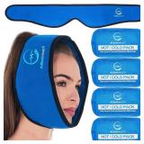 Face Ice Pack Therapy Wrap with 3 Hot/Cold Packs