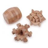SEALED Pack of 3 Wooden 3D Puzzle Games