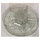 Vintage Divided Glass Serving Tray