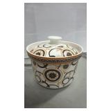 DAMAGED Kudos Brown Patterned Sugar Bowl