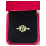 $1,800 App 3.12ct Dark Green Moissanite Ring Sz7