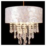 New $180 NEW Drum Capiz Shell Chandelier...