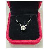 $940 App 1.00ct Light Blue Pendant & Chain