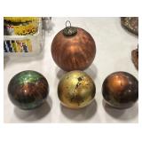 Set of 4 Decorative Metallic Orbs