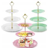 NEW $32 3 Pack 3 Tier Plastic Cupcake Stand