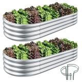 NEW $117 (6x3x1') Galvanized Raised Garden Bed 2PK