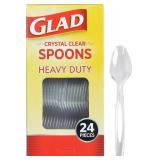 NEW 6 Packs of 24  Clear Plastic Spoons