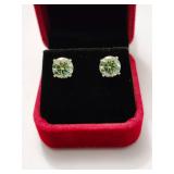 $2,895 App 6.00ct Bluish Green Stud Earrings