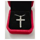 $1,100 App 1.20ct Cross Pendant & Chain
