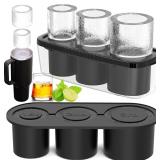 NEW 3PK Ice Cube Tray Ice Mold w/Lid & Bin