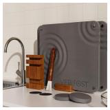 New $57 2Pcs Large Gray Stone Dish Drying...
